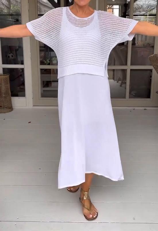 Katharina - Strumpfbandkleid und Durchsichtige Bluse