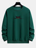 Paul - Relaxed Fit Sweatshirt Mit Schwarzem Katzen-Print
