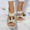 Juliane - Sommerliche Leder Keilsandalen