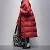 Henrike - lange pufferjacke mit daunenumhang