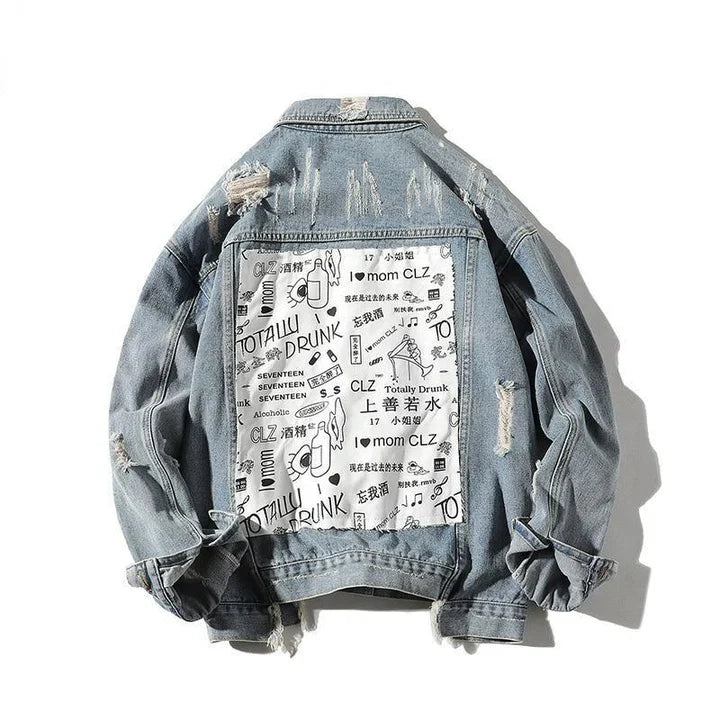 Ivan - Herren jeansjacke mit patch auf der rückseite