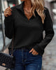 Yvonne  - Schicker gerippter Pullover mit halbem Reißverschluss