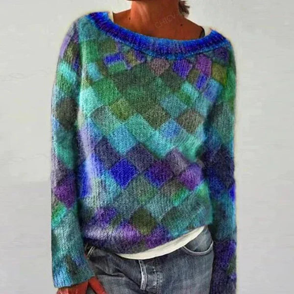 Imogen - Bunter & stylischer pullover mit o-ausschnitt