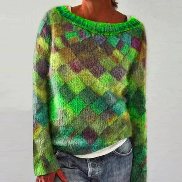 Imogen - Bunter & stylischer pullover mit o-ausschnitt