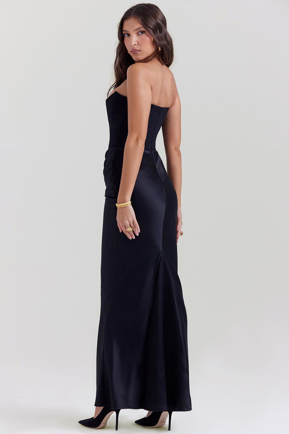 Ezra - Elegantes trägerloses Korsett Maxikleid
