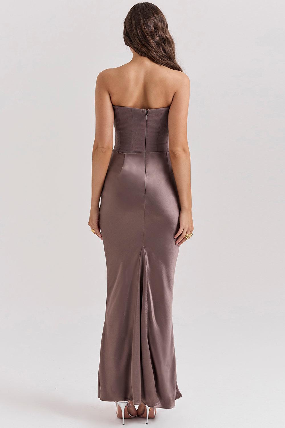 Ezra - Elegantes trägerloses Korsett Maxikleid