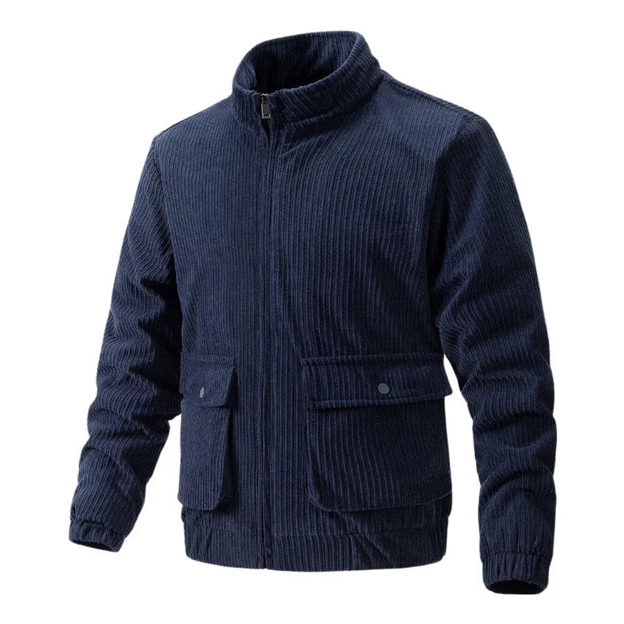 Henry - Herren cordjacke mit stehkragen und tasche