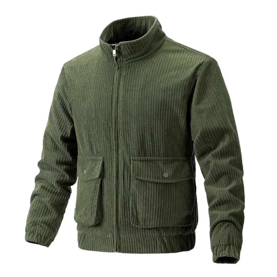 Henry - Herren cordjacke mit stehkragen und tasche