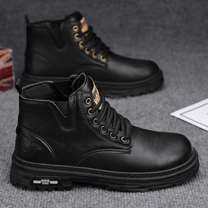 Fabian - Vintage PU-Leder Schnürstiefel