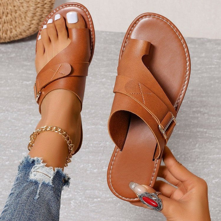 Breez - Lightweight casual fashion split toe flat sandals