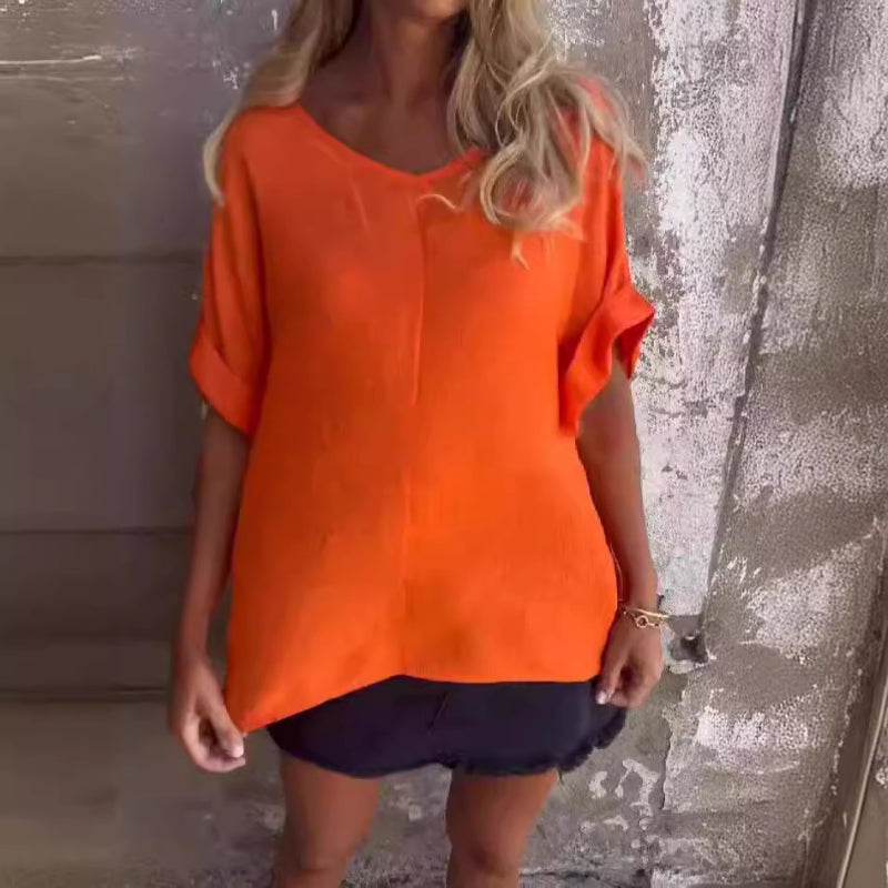 Delilah - Übergroßes T-Shirt mit V-Ausschnitt