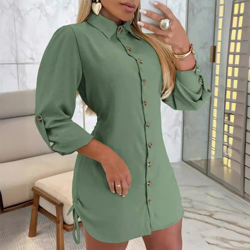 Alayah - Kragenknopf-Seitenschnürkleid