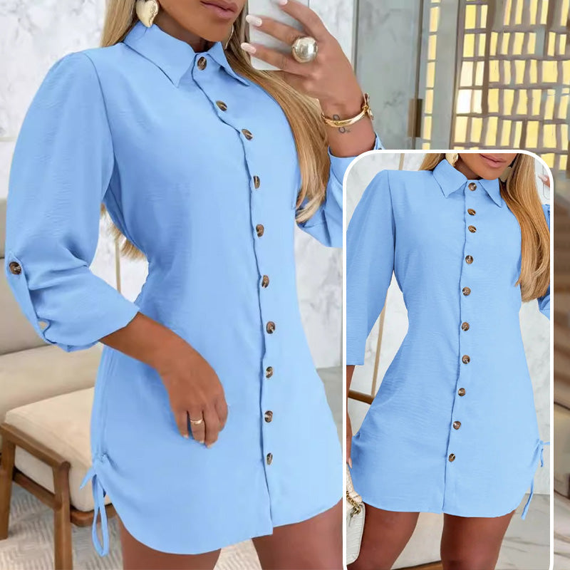 Alayah - Kragenknopf-Seitenschnürkleid