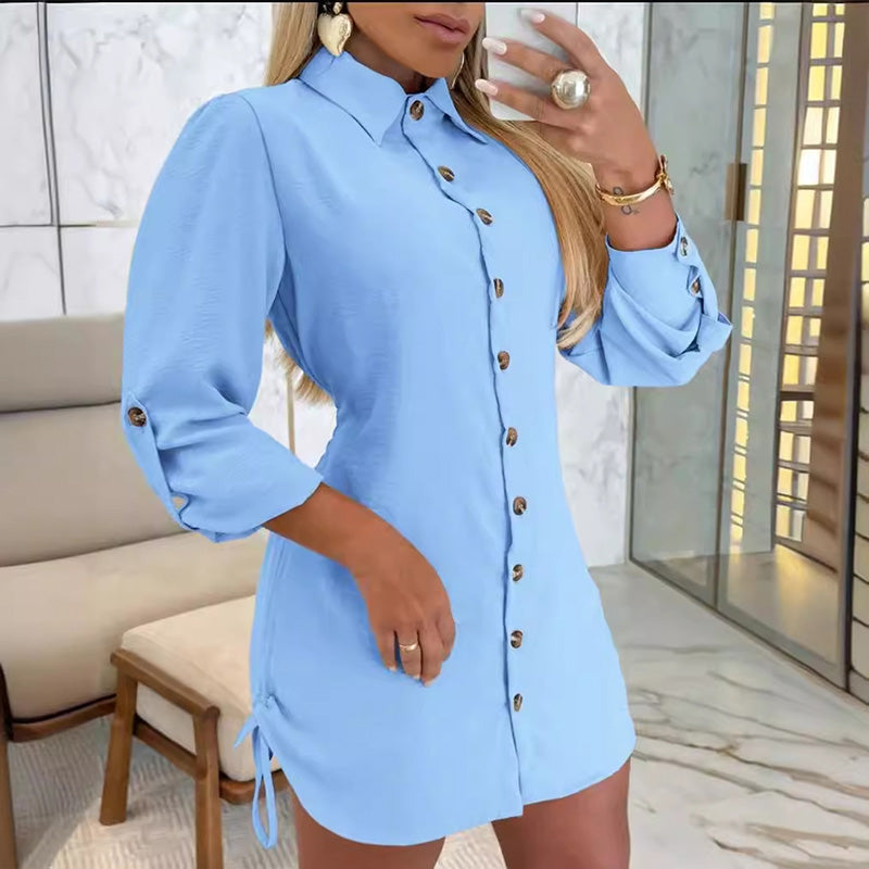 Alayah - Kragenknopf-Seitenschnürkleid