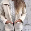 Annie - Damen Strickmantel mit Reißverschluss und Taschen
