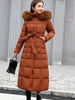 Ainsley - Langer warmer wintermantel mit gürtel für damen