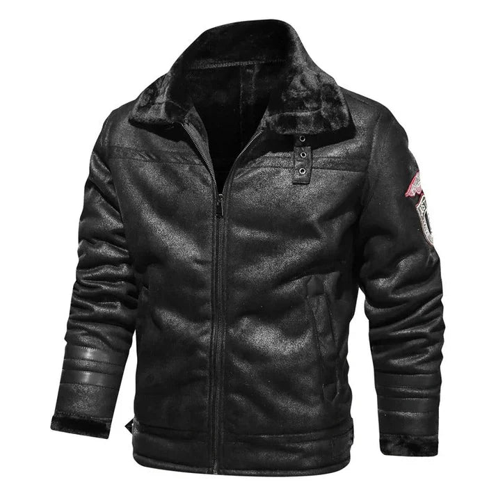 Mathew - Lässige lederjacke im bomber-stil für herren