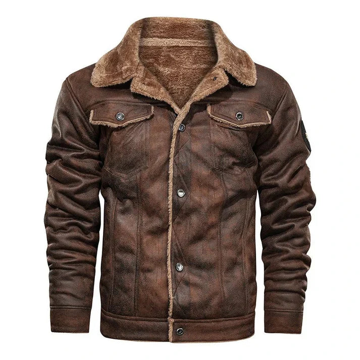 Mathew - Lässige lederjacke im bomber-stil für herren