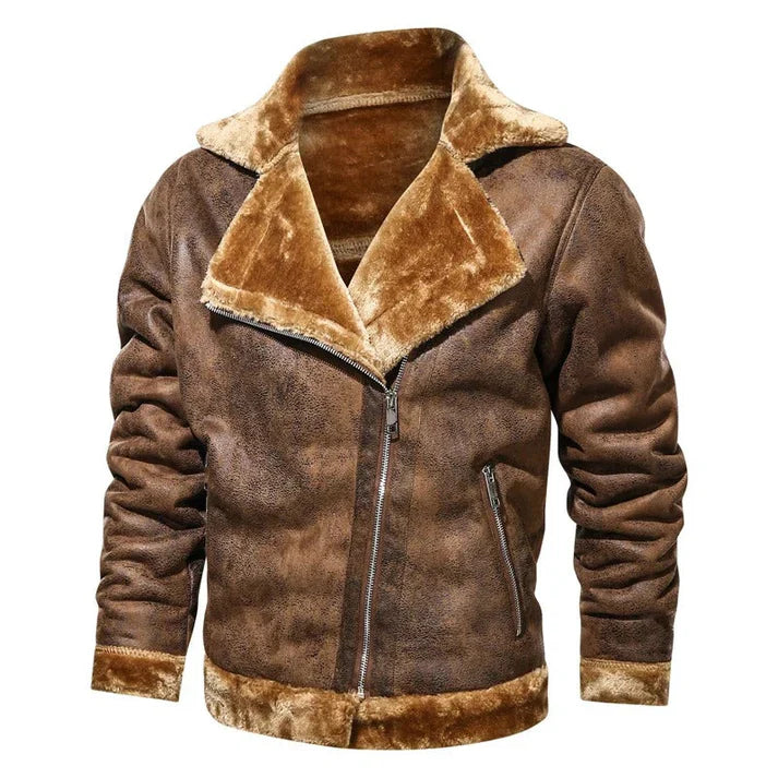 Mathew - Lässige lederjacke im bomber-stil für herren