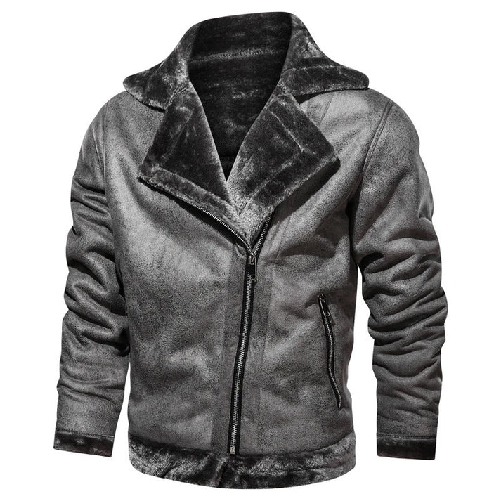 Mathew - Lässige lederjacke im bomber-stil für herren