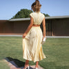 Anneliese - Plissiertes Kleid mit hohem Kragen