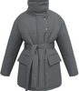 Gracelyn - Vintage Puffer Bürojacke Mit Gürtel