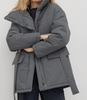 Gracelyn - Vintage Puffer Bürojacke Mit Gürtel
