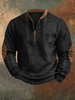 Elwood - Vintage gestricktes Zip-Up Sweatshirt mit Druck