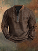 Elwood - Vintage gestricktes Zip-Up Sweatshirt mit Druck