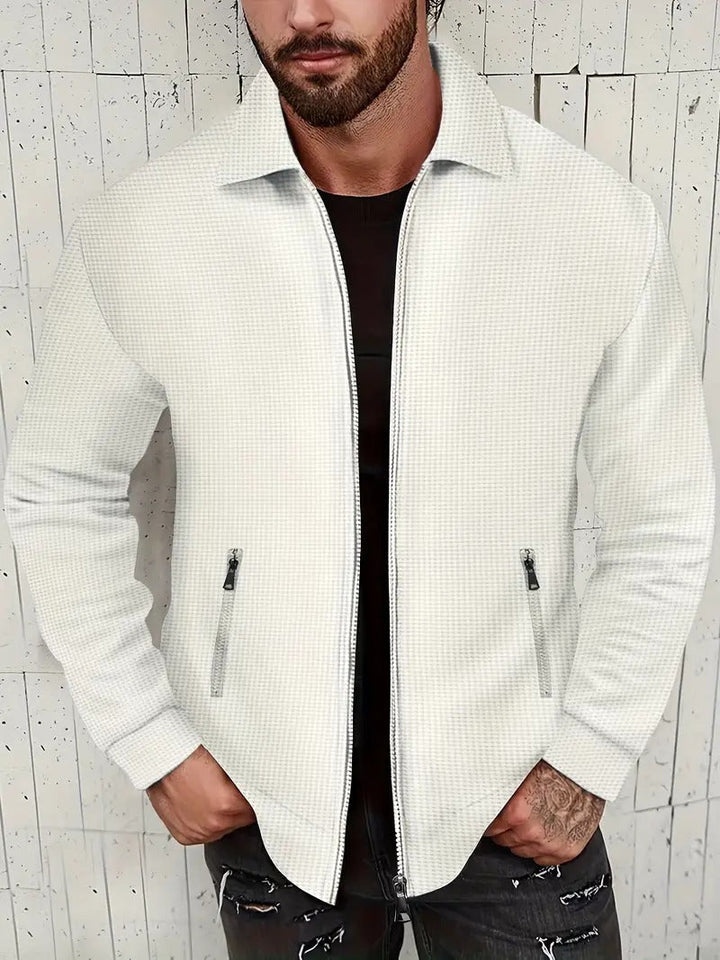 William - Vintage Reißverschlussjacke Mit Retro Textur Für Männer