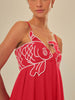 Aria - Maxikleid aus Leinenmischung mit Fischstickerei